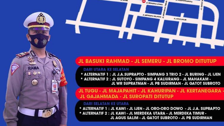 Demo Tolak Omnibus Law Jilid 3 di Kota Malang, Ada Rekayasa Lalu Lintas