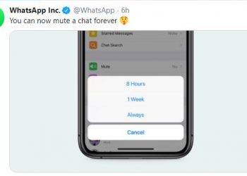 Akhirnya WhatsApp Resmi Merilis Fitur Mute Selamanya