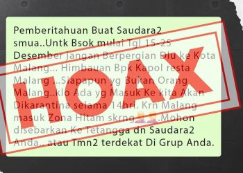 Hoaks Tentang Larangan ke Kota Malang oleh Kapolresta Malang