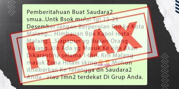 Hoaks Tentang Larangan ke Kota Malang oleh Kapolresta Malang