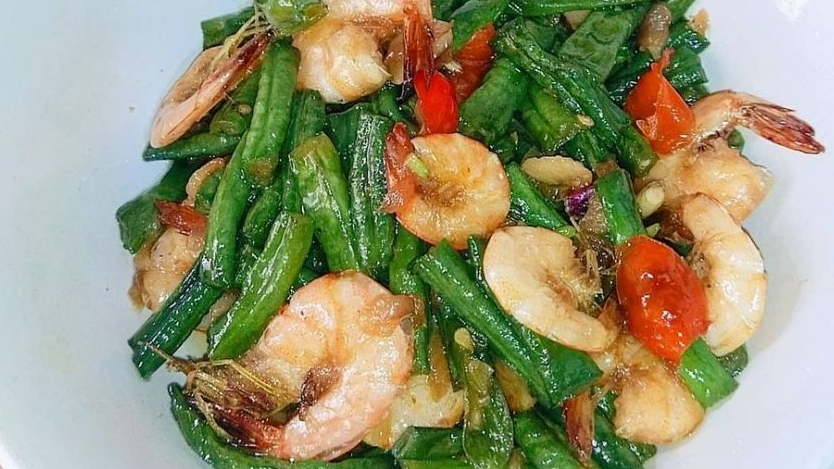 Oseng kacang panjang dan udang